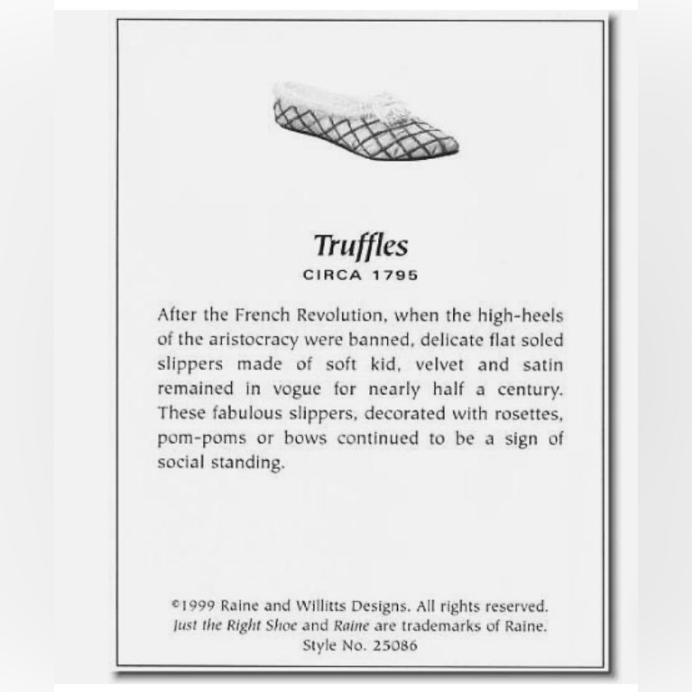 JUST THE RIGHT SHOE Raine 1999 Truffles Pink Red Slipper Flat Miniature Shoe - Picture 14 of 16